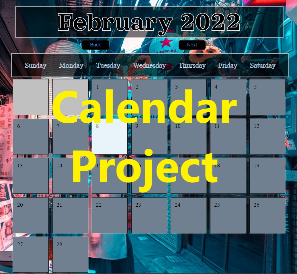 A button leading to the Calendar files
