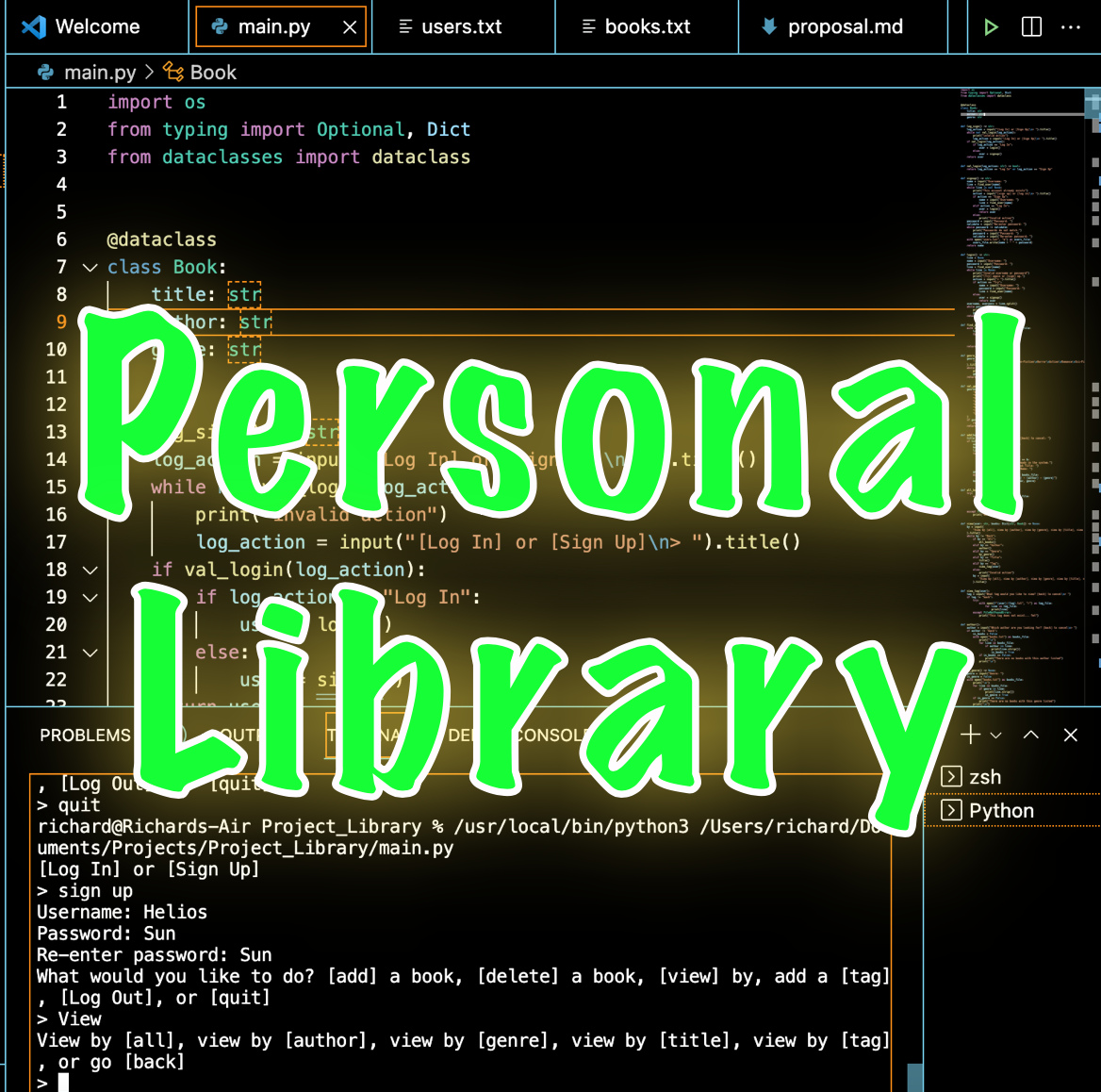 A button leading to the Personal Library files